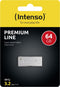 Intenso Premium Line - USB-stick 64GB - USB 3.0 - Zilver