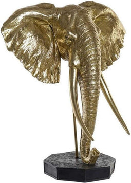 Decoratieve figuren DKD Home Decor Olifant Zwart Gouden Metaal Hars (60 x 36 x 73 cm)