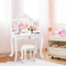 Kaptafel kind - Make up tafel met drievoudig opvouwbare spiegel - Wit - 80 x 42 x 105 cm