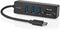 Nedis CCGB64250BK01 - USB-C Hub - 3x USB 3.2 Gen 1 - Aluminium