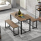 SoBuy Eettafelset - Eettafel met 2 Banken - 110 x 58 x 74 cm - Max. 150 kg - Bruin / Zwart