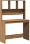 vidaXL - Bureau - met - schappen - 102x45x148 - cm - bewerkt - hout - artisanaal - eiken