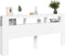Hoofdeinde met LED 220x18,5x103,5 cm bewerkt hout wit