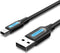 Vention COMBI USB-kabel USB 2.0 3 m USB A Mini-USB B Zwart