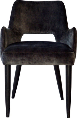 PTMD Eetkamerstoel Jip Met Arm Hout Adore Antraciet