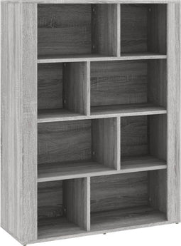 vidaXL - Dressoir - 80x30x106 - cm - bewerkt - hout - grijs - sonoma - eikenkleurig