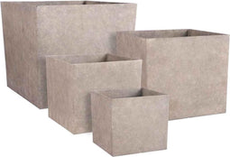 Mica Decorations Bravo Bloempot - 45 x 45 x 40 cm - Set van 4 - Beige