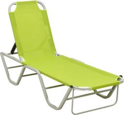 vidaXL - Ligbed - aluminium - en - textileen - groen