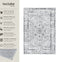 tectake® Dalia - Vintage design tapijt - Laagpolig - Wasbaar - 200x274cm - grijs