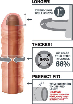 Pipedream Fantasy X-Tensions sleeve Mega 1 Extensionkin beige