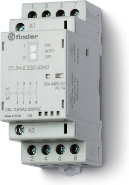 Finder 22.34.0.024.4340 Contactor 4x NO 24 V/DC, 24 V/AC 25 A 1 stuk(s)