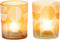 J-Line windlicht Halve Ronden - glas - oranje - medium - 2 stuks