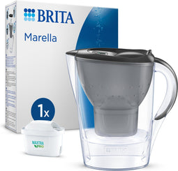BRITA Marella Waterfilterkan Grijs 2.4L - met 1 MAXTRA PRO AIO Filter
