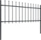 vidaXL - Tuinhek - met - speren - bovenkant - 5,1x0,8 - m - staal - zwart