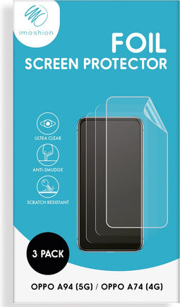 imoshion Screen protector - Geschikt voor Oppo A94 (5G), Oppo A74 (4G) - Screenprotector Folie 3 pack