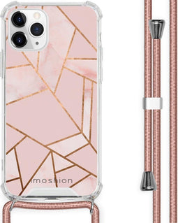 iMoshion iPhone 11 Pro - Hoesje met Koord - Verstelbaar Koord - Goud / Roze / Pink Graphic