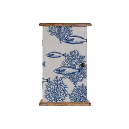 Sleutelkastje Home ESPRIT Blauw Wit Natuurlijk 18 x 7,5 x 28 cm