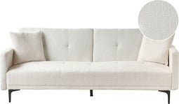 LUCAN - Slaapbank 3-zits - Off-white - Polyester