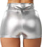 Dressforfun - Metallic Hotpants - Nauwaansluitende Short - Zilver - Maat XXL