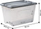 IRIS New Topbox - Opbergbox 60L - Stapelbaar met deksel - Zilvergrijs (set van 4)