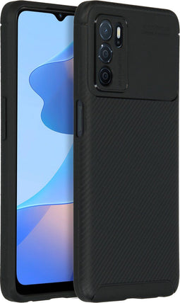 iMoshion Hoesje Geschikt voor Oppo A54s / A16s / A16 Hoesje Siliconen - iMoshion Carbon Softcase Backcover - Zwart