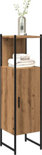 vidaXL - Badkamerkast - 33x33x120,5cm - bewerkt - hout - artisanaal - eikenkleurig