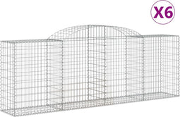 vidaXL - Schanskorven - 6 - st - gewelfd - 300x50x100/120 - cm - ijzer