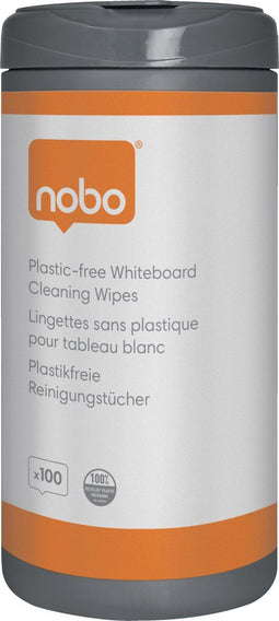 Nobo Whiteboardreinigingsdoekjes - Plasticvrij - 100 stuks (100 stuks)