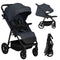 LIONELO Iva - Wandelwagen - All-Terrain PU Wielen met Vering XXL Zonnekap UPF 50+