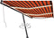 vidaXL - Luifel - automatisch - met - LED - windsensor - 600x350 - cm - oranje - bruin