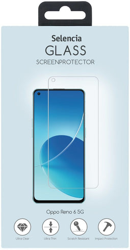 Selencia Gehard Glas Screenprotector Oppo Reno 6 5G - 9H gehard glas - Transparant