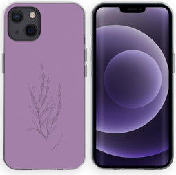 iMoshion Hoesje Geschikt voor iPhone 13 Hoesje Siliconen - iMoshion Design hoesje - Paars / Floral Purple