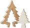 J-Line decoratie Kerstboom Puzzle - hout - wit - large