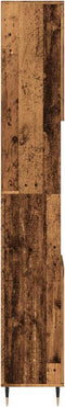 vidaXL - Badkamerkast - 30x30x190 - cm - bewerkt - hout - oud - houtkleurig