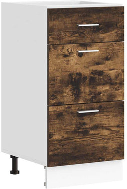 vidaXL - Onderkast - Lyon - 40x46x81,5 - cm - bewerkt - hout - gerookt - eikenkleurig