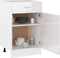 vidaXL - Onderkast - met - lade - Lyon - 50x46x81,5cm - bewerkt - hout - hoogglans - wit