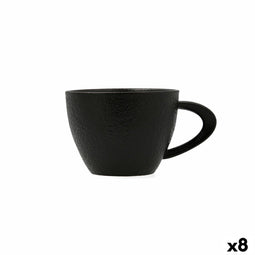 Kopp Bidasoa Fosil Zwart Keramisch Aluminiumoxide 220 ml (8 Stuks)