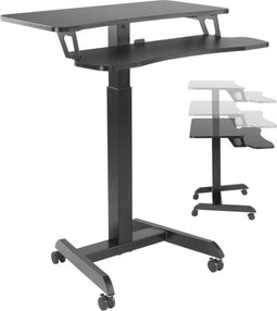 VDD Gaming Bureau - Zit Sta Laptoptafel - Verrijdbaar - Hoogte verstelbaar 80-120 cm - Zwart