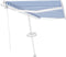 vidaXL - Luifel - automatisch - met - LED - en - windsensor - 400x350 - cm - blauw - wit