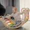 KateHaa Houten XXL Klimboog Rocker met Klimwand Regenboog - Klimrek - Houten Montessori Speelgoed
