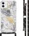 iMoshion iPhone 11 - Hoesje met Koord - Verstelbaar Koord - Goud/Zwart/Glamour Botanic