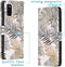 iMoshion Hoesje Geschikt voor Samsung Galaxy A41 Hoesje Met Pasjeshouder - iMoshion Design Softcase Bookcase - Wit / Zwart / Goud / Glamour Botanic