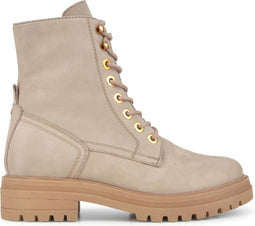 PS Poelman Mink - Veterboots - Suède Leren Nubuck - Beige Taupe - Maat 38