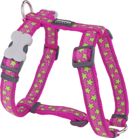 Rd Harnas Stars Limoen Op Roze-m 20mmx36-59x45-66cm - Hond - Animal Boulevard - Dh-st-hp-20 - Limoen Op Roze
