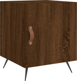vidaXL - Nachtkastje - 40x40x50 - cm - bewerkt - hout - bruin - eikenkleur