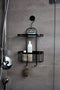 WENKO Doucherek Classic Plus Black - Doucherek 2-laags zonder boren - Mat zwart 26x47cm