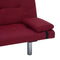 vidaXL - Slaapbank - met - twee - kussens - polyester - wijnrood