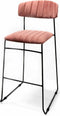 Mundo Stapelbare barkruk roze, velvet gestoffeerd, brandvertragend - SET VAN 2