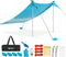 VILLEY VY133073A - Strandtent - Draagbaar UPF50+ zonnescherm 2,4m x 2m - Blauw