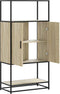 vidaXL - Hoge - kast - 68x35x139 - cm - bewerkt - hout - en - metaal - sonoma - eikenkleur